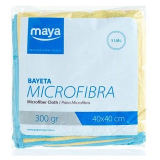 BAYETA MICROFIBRA AMARILLO 40X40 CMS. 300 GR 5UD