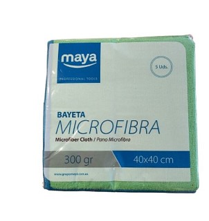BAYETA MICROFIBRA VERDE 40X40 CMS. 300 GR 5UD