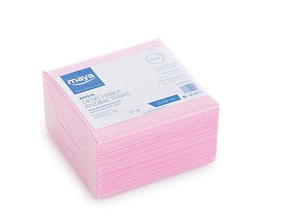 BAYETA DESECHABLE ANTIBACTERIAS ROSA 50UD